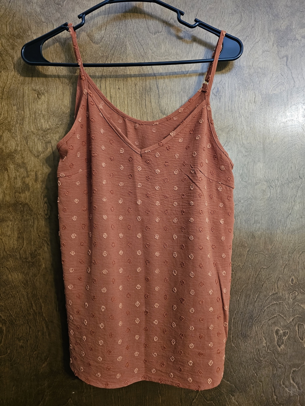 SHEIN Rust Embroidered Spaghetti Strap Camisole